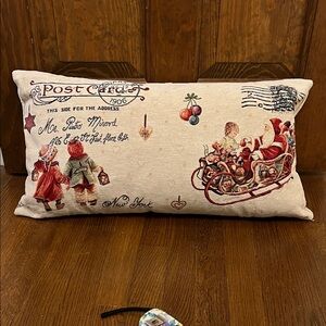 Festive Santa Sleigh Holiday Pillow